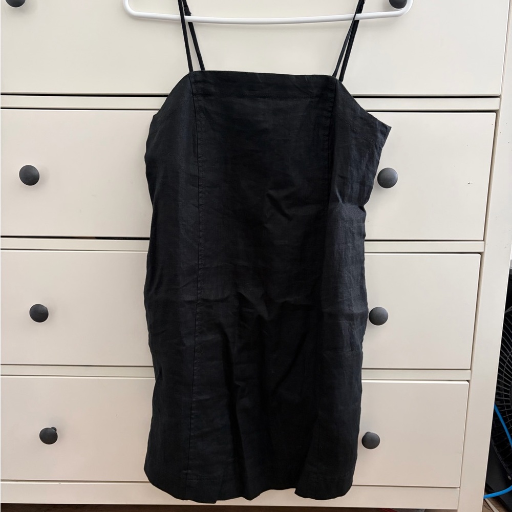 Madewell Goldie Mini Dress Linen Black Size 0 View 5
